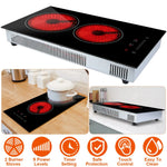 Dual Induction Burners Electric Cooktop 110V Total 1900W Electric-AMAZON FACTORY