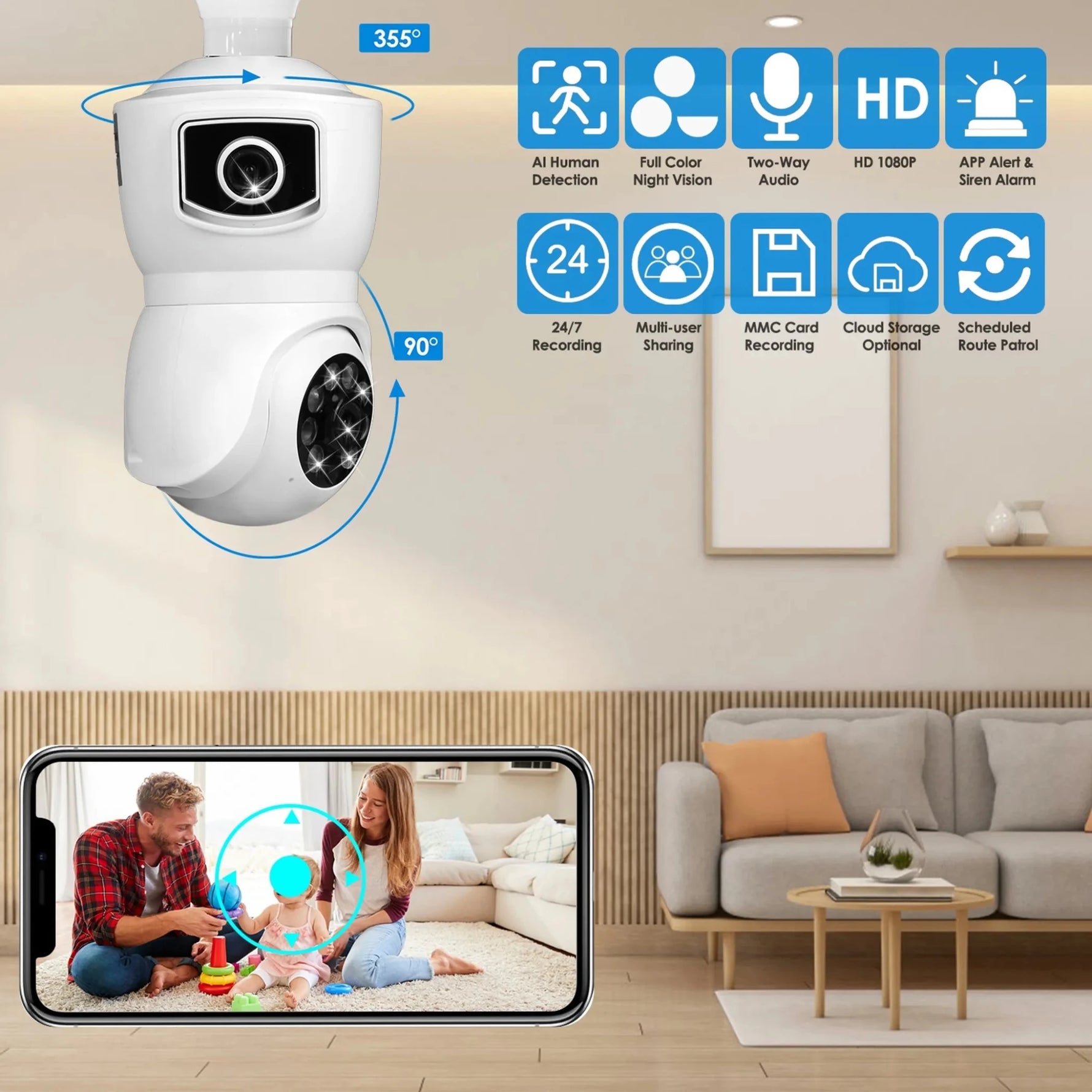 Dual Lens Security Camera-AMAZON FACTORY