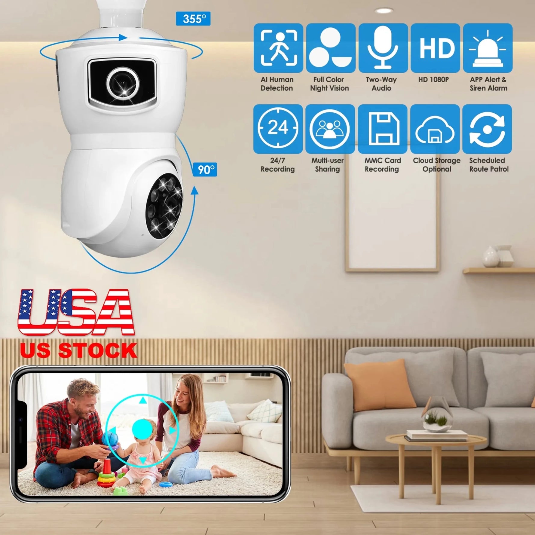 Dual Lens Security Camera-AMAZON FACTORY