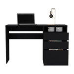 Dublin Three Drawer Computer Desk, One Shelf-AMAZON FACTORY