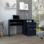 Dublin Three Drawer Computer Desk, One Shelf-AMAZON FACTORY