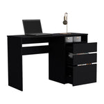 Dublin Three Drawer Computer Desk, One Shelf-AMAZON FACTORY