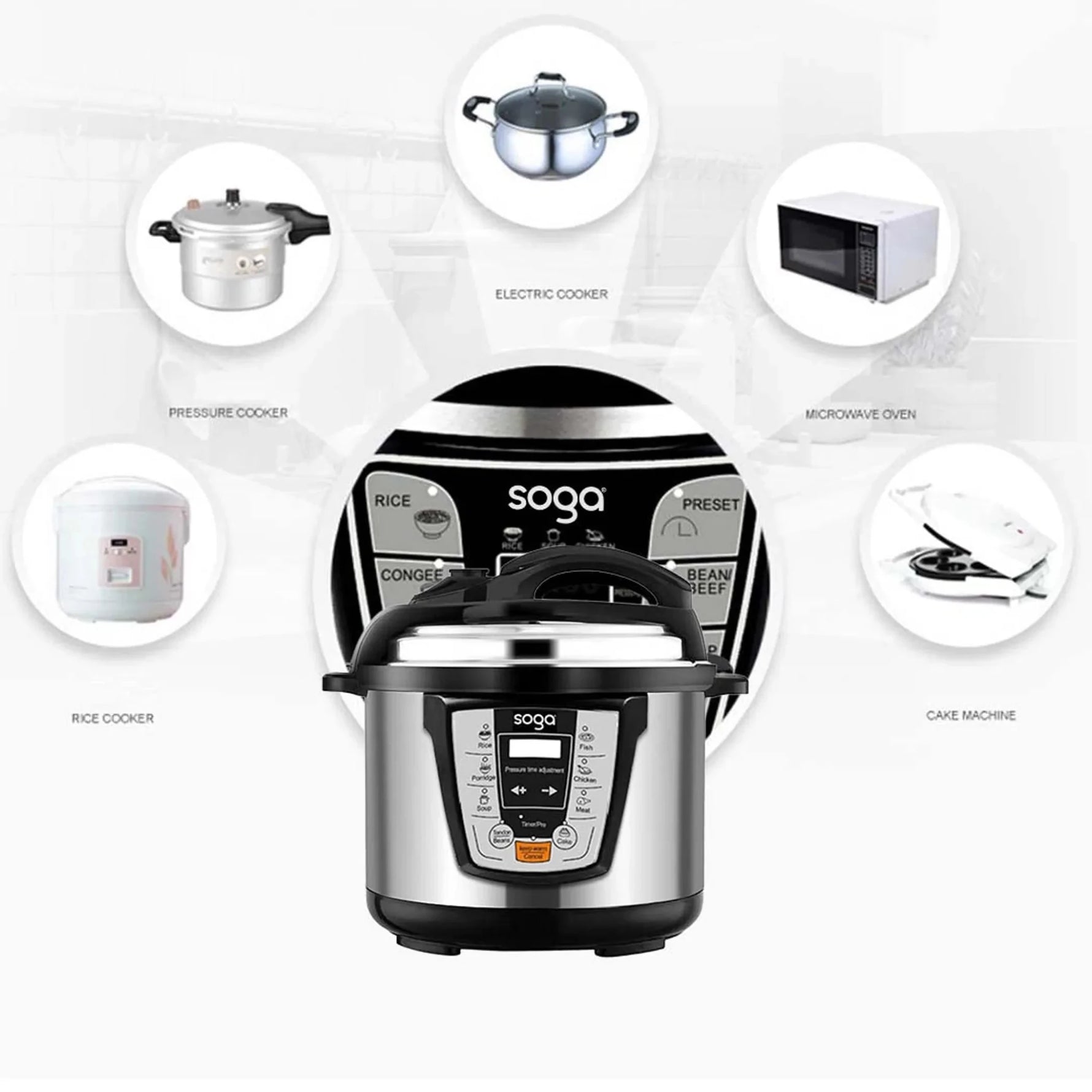 Electric Stainless Steel Pressure 10-LT Cooker L W Multicooker-AMAZON FACTORY