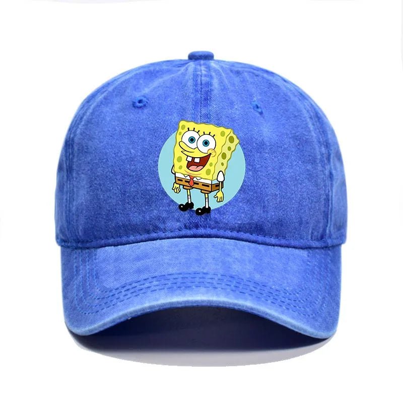 Fashion Cute SpongeBobs Baseball Cap Movie Cartoon Role Adult Men Women Sport Casual Sunshade Adjustable Anime Peaked Mesh Hat-AMAZON FACTORY