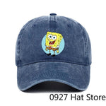 Fashion Cute SpongeBobs Baseball Cap Movie Cartoon Role Adult Men Women Sport Casual Sunshade Adjustable Anime Peaked Mesh Hat-AMAZON FACTORY