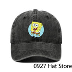 Fashion Cute SpongeBobs Baseball Cap Movie Cartoon Role Adult Men Women Sport Casual Sunshade Adjustable Anime Peaked Mesh Hat-AMAZON FACTORY
