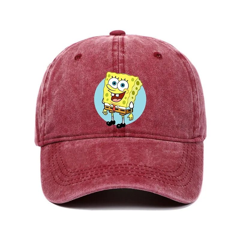 Fashion Cute SpongeBobs Baseball Cap Movie Cartoon Role Adult Men Women Sport Casual Sunshade Adjustable Anime Peaked Mesh Hat-AMAZON FACTORY