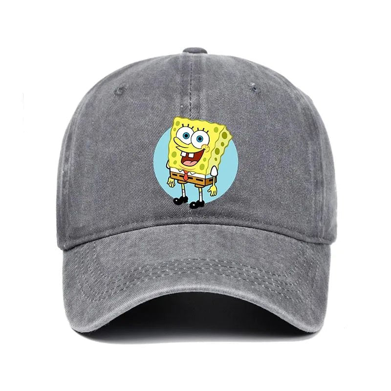 Fashion Cute SpongeBobs Baseball Cap Movie Cartoon Role Adult Men Women Sport Casual Sunshade Adjustable Anime Peaked Mesh Hat-AMAZON FACTORY