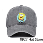 Fashion Cute SpongeBobs Baseball Cap Movie Cartoon Role Adult Men Women Sport Casual Sunshade Adjustable Anime Peaked Mesh Hat-AMAZON FACTORY
