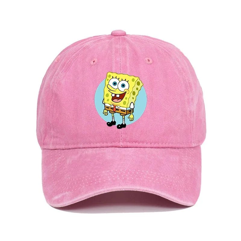 Fashion Cute SpongeBobs Baseball Cap Movie Cartoon Role Adult Men Women Sport Casual Sunshade Adjustable Anime Peaked Mesh Hat-AMAZON FACTORY