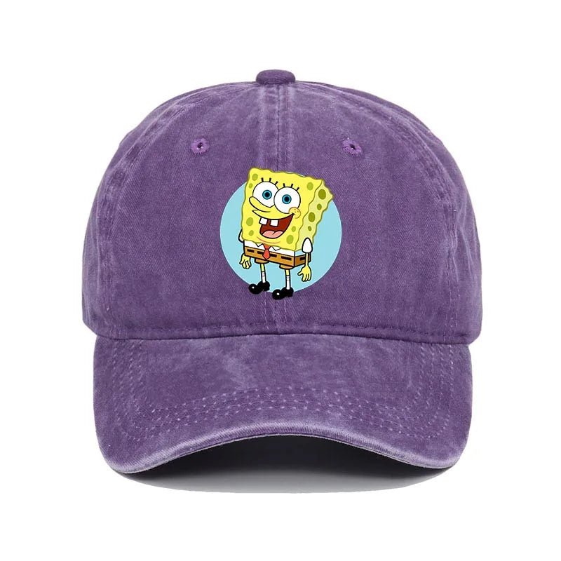 Fashion Cute SpongeBobs Baseball Cap Movie Cartoon Role Adult Men Women Sport Casual Sunshade Adjustable Anime Peaked Mesh Hat-AMAZON FACTORY