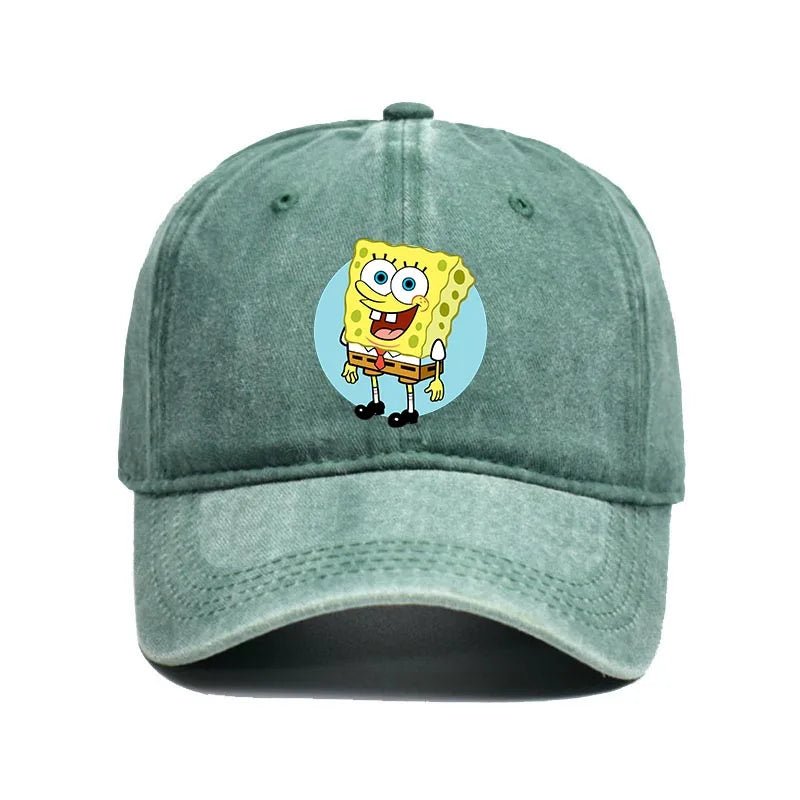 Fashion Cute SpongeBobs Baseball Cap Movie Cartoon Role Adult Men Women Sport Casual Sunshade Adjustable Anime Peaked Mesh Hat-AMAZON FACTORY