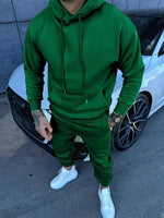 Fashion Pure Color Tracksuits Mens 2024 Fall Casual Long Sleeve Hoodies And Pants Two Piece Sets Men Stylish Slim Fit Sweatsuits-AMAZON FACTORY