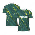 Fashion Senegal Flag Graphic Football T Shirts for Men Trend 3D National Emblem Printed Sports T-shirts Loose Breathable Tees-AMAZON FACTORY