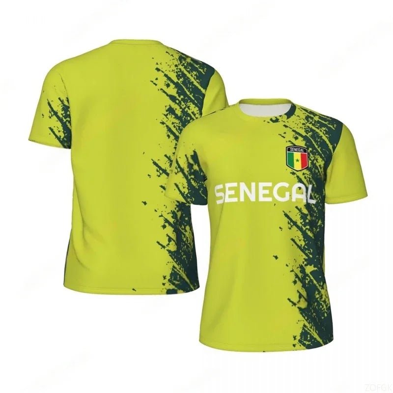 Fashion Senegal Flag Graphic Football T Shirts for Men Trend 3D National Emblem Printed Sports T-shirts Loose Breathable Tees-AMAZON FACTORY