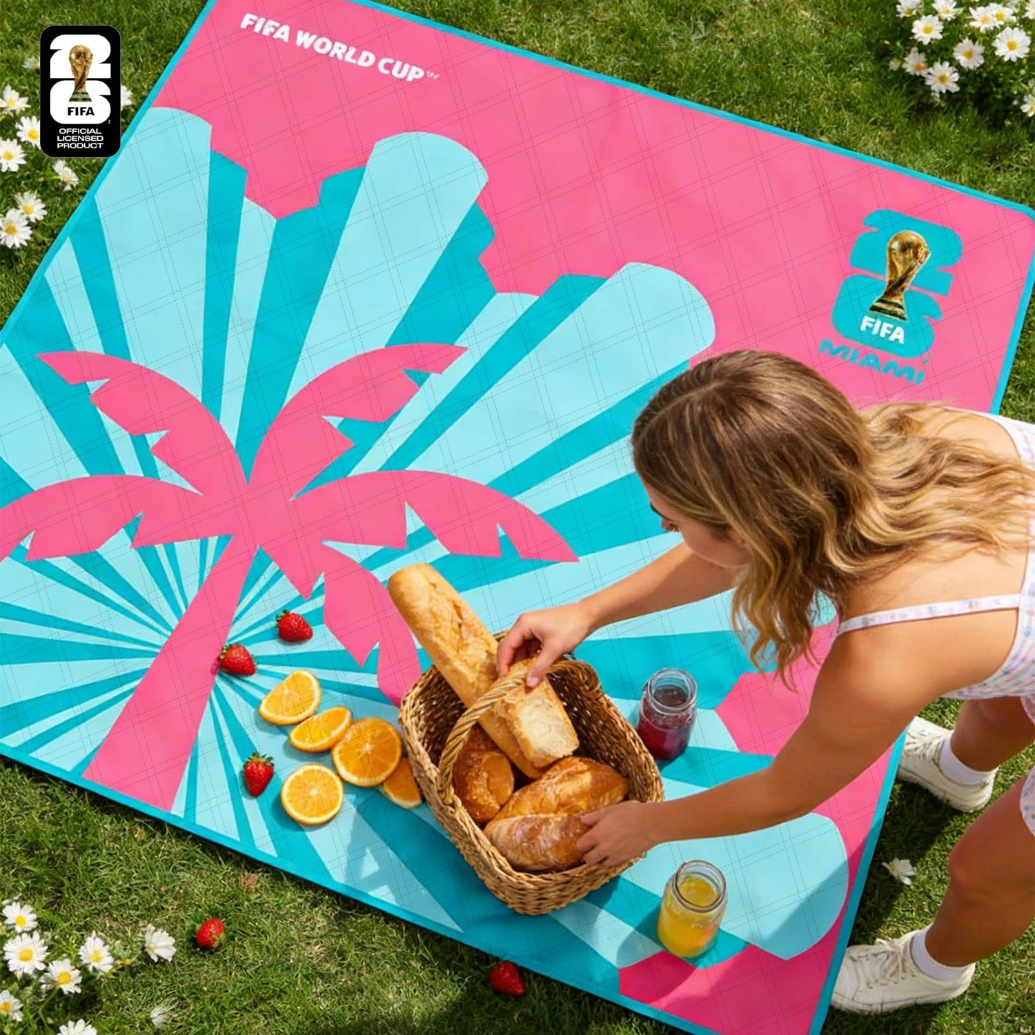 FIFA WORLD CUP 2026 Official Picnic Mat, Extra Large Foldable Outdoor Blankets FIFA Picnic Mat for Beach,Soccer Fan Camping Gift-AMAZON FACTORY
