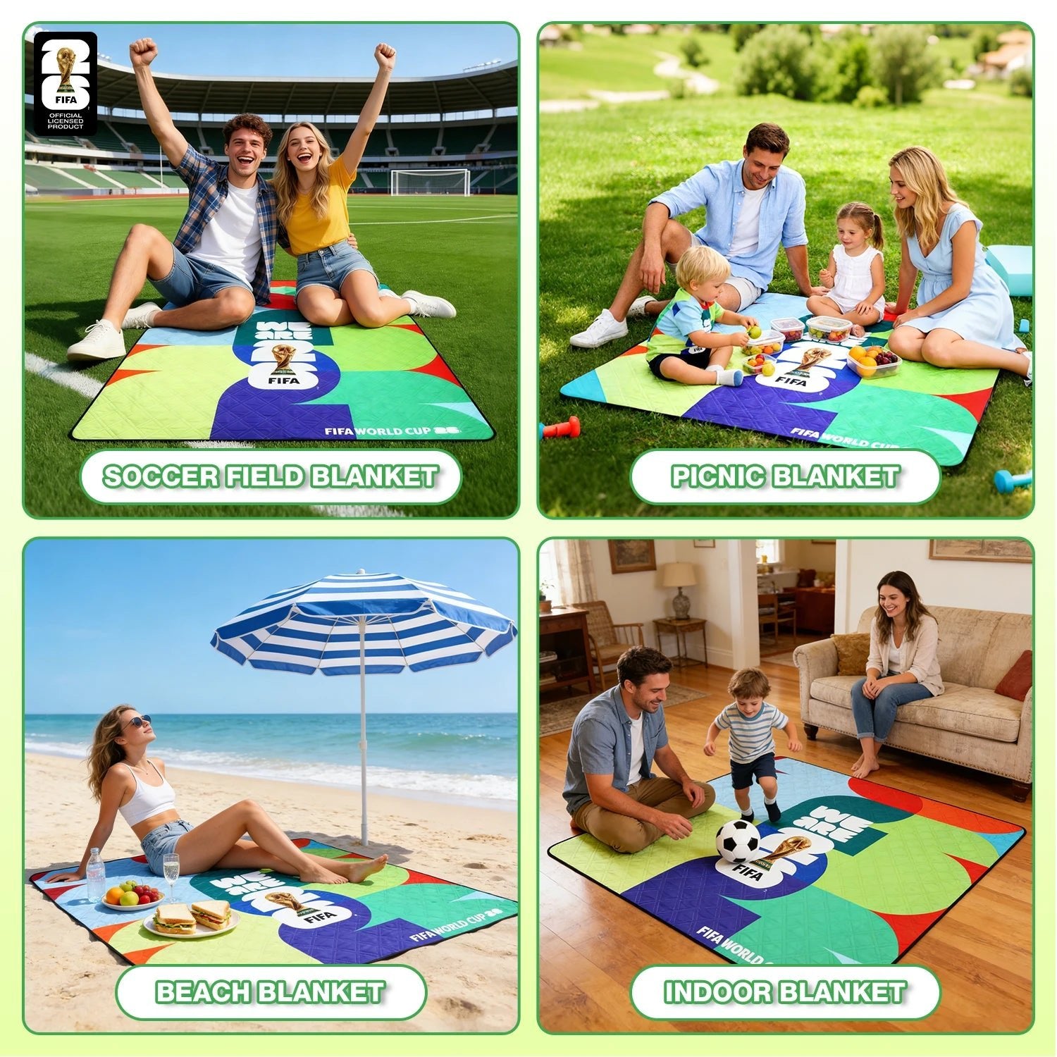FIFA WORLD CUP 2026 Official Picnic Mat, Extra Large Foldable Outdoor Blankets FIFA Picnic Mat for Beach,Soccer Fan Camping Gift-AMAZON FACTORY