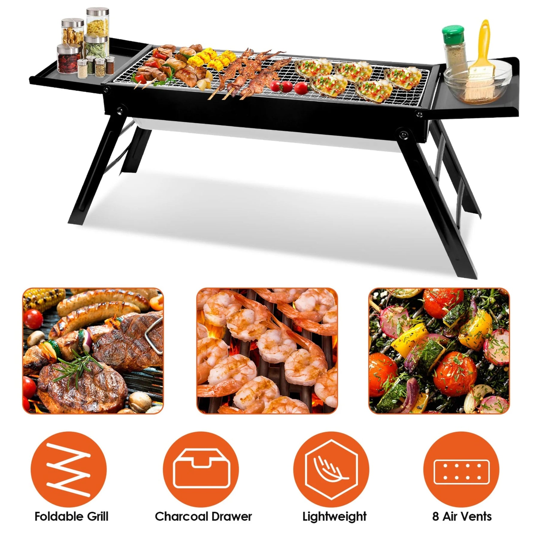 Foldable Charcoal BBQ Grill - AMAZON FACTORY