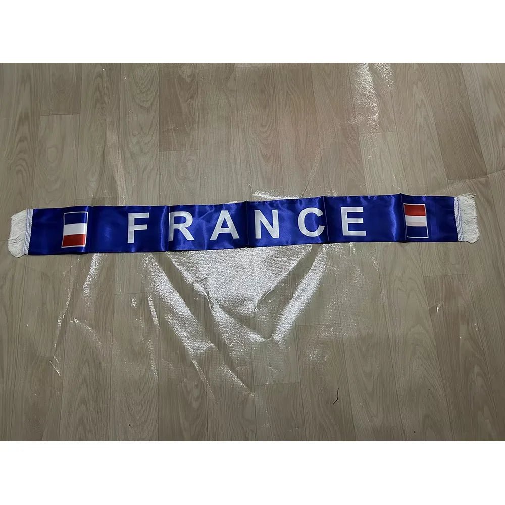 France Scarf 14x135cm Double-sided Printed France Flag Satin French Scarf Suitable for 2026 world cup Sports Events-AMAZON FACTORY