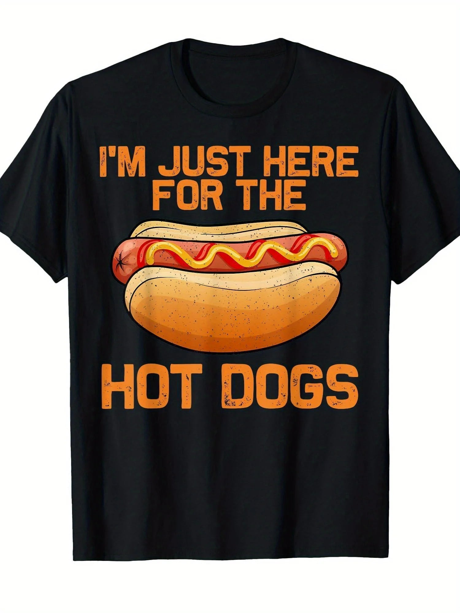 Funny Hot Dog Stand & Wiener Graphic T-Shirt for Men & Women -Loose-Fit Casual Short Sleeve Shirt with Hot Dog Cart Design-AMAZON FACTORY