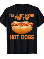 Funny Hot Dog Stand & Wiener Graphic T-Shirt for Men & Women -Loose-Fit Casual Short Sleeve Shirt with Hot Dog Cart Design-AMAZON FACTORY