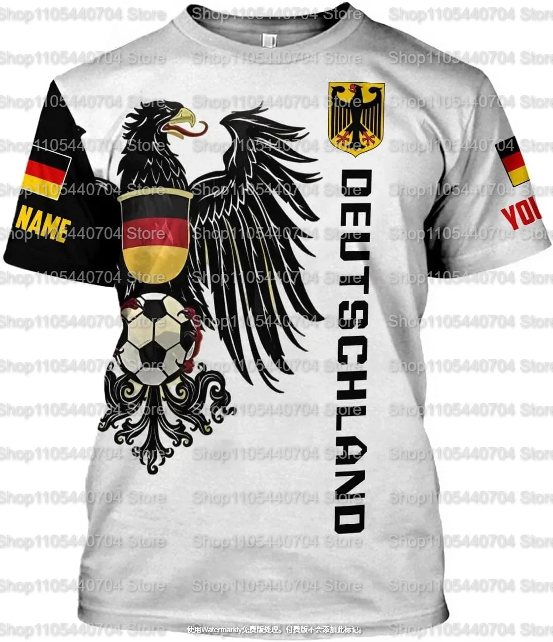 Germany National Team Eagle Crest Soccer Jersey Quick Dry Breathable Fabric for Workout Outdoor Sports Running Daily Wear-AMAZON FACTORY