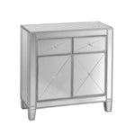 Glamorous Mirrored Bling Two Door Storage Accent Cabinet - AMAZON FACTORY