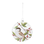 Glass Chickadee Bird Ball Ornament - AMAZON FACTORY