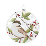 Glass Chickadee Bird Ball Ornament - AMAZON FACTORY