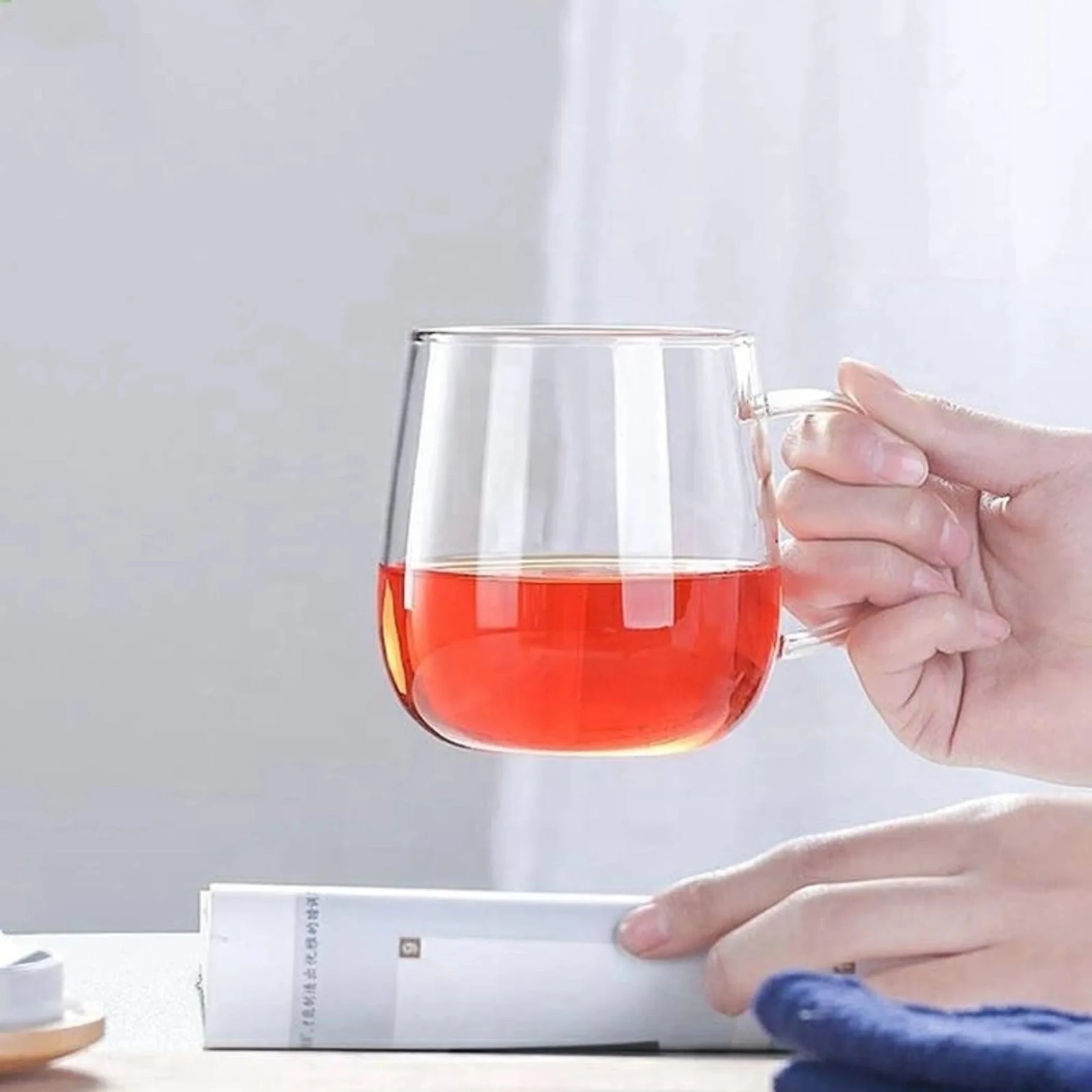 Glass Teacup With Infuser & Bamboo Lid (15oz.)-AMAZON FACTORY