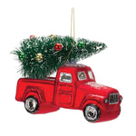 Glittered Glass Pickup Truck Ornament - AMAZON FACTORY