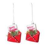 Glittered Glass Santa Letter Ornament - AMAZON FACTORY
