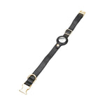 Golden Leather Dog Collars with Apple AirTag Slot - AMAZON FACTORY