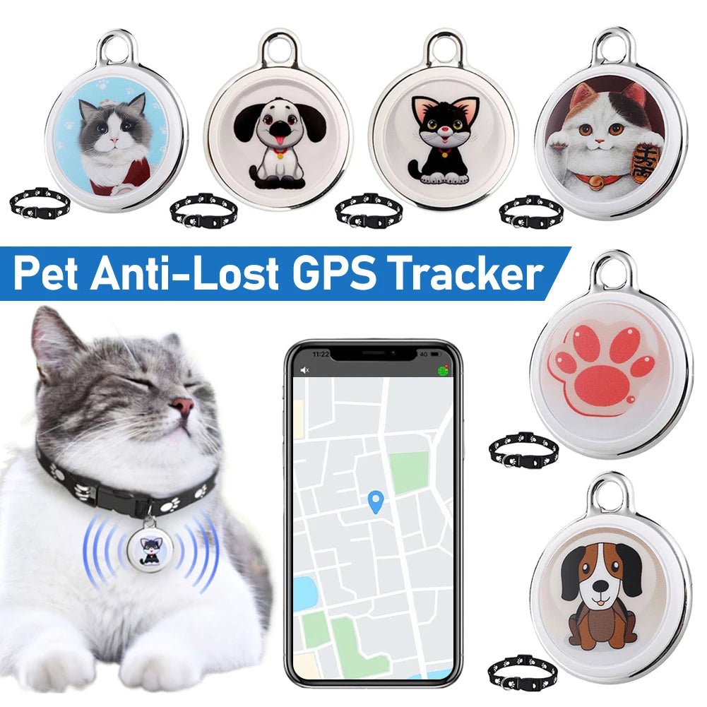 Gps Tracker For Cats Dogs Long Distance Smart Bluetooth Mini Waterproof Gps Tracker Collar For Pets Anti-Lost Android Ios Phone-AMAZON FACTORY