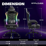 GTPLAYER RGB Gaming Chair with Footrest, Computer Gaming Chair with LED Lights for Adults, Height Adjustable PC Gamer Chair-AMAZON FACTORY