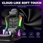 GTPLAYER RGB Gaming Chair with Footrest, Computer Gaming Chair with LED Lights for Adults, Height Adjustable PC Gamer Chair-AMAZON FACTORY