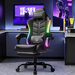 GTPLAYER RGB Gaming Chair with Footrest, Computer Gaming Chair with LED Lights for Adults, Height Adjustable PC Gamer Chair-AMAZON FACTORY