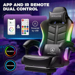 GTPLAYER RGB Gaming Chair with Footrest, Computer Gaming Chair with LED Lights for Adults, Height Adjustable PC Gamer Chair-AMAZON FACTORY