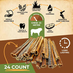 Gullet Sticks 100% Natural Beef Esophagus Dog Chews - AMAZON FACTORY