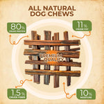 Gullet Sticks 100% Natural Beef Esophagus Dog Chews - AMAZON FACTORY