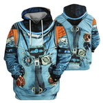 Halloween Costumes Cosplay ★ 3D Print Armstrong Hoodies Men/Women Casual Astronaut Spacesuit Sweats Cospaly Prop ☆New-AMAZON FACTORY