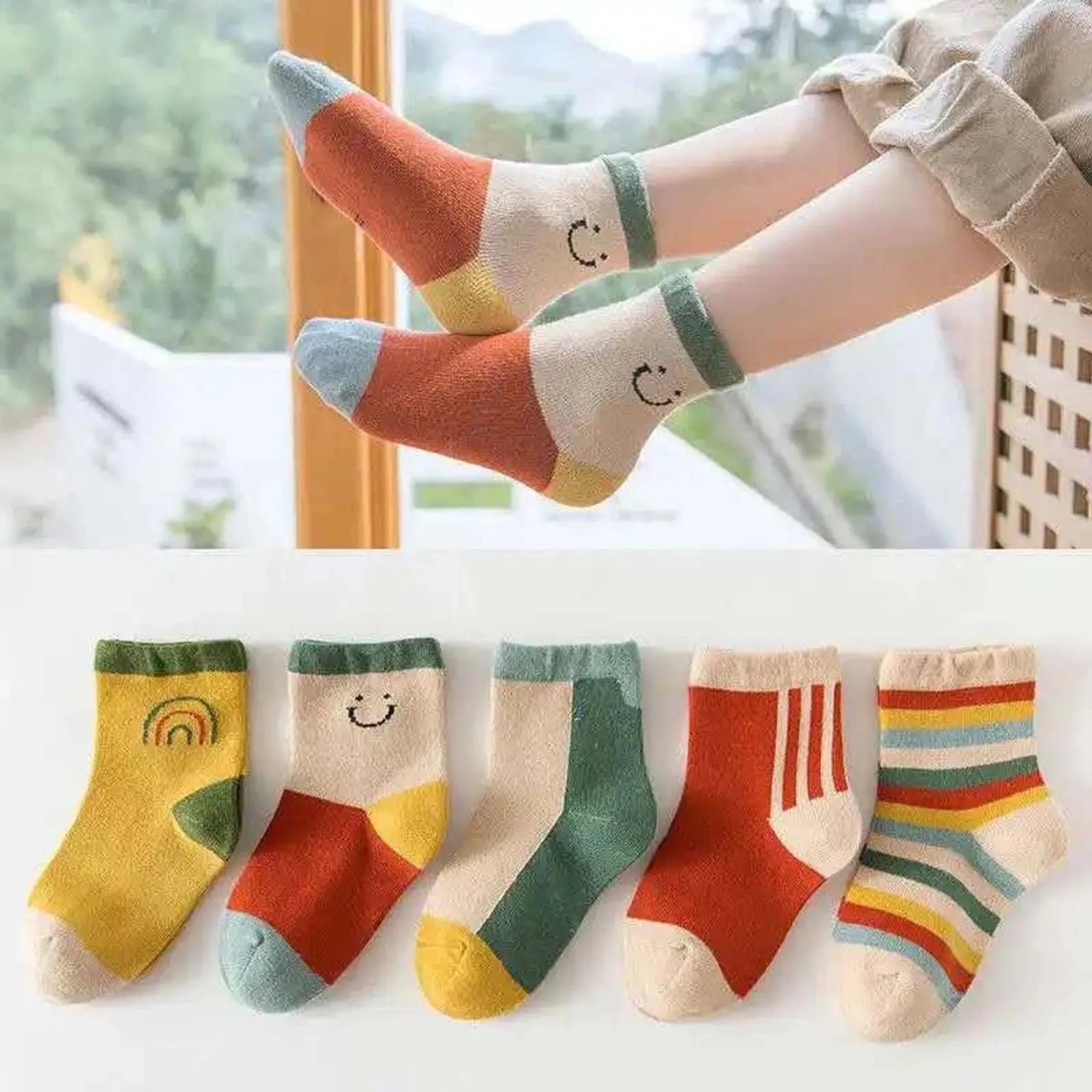Happy Days Organic Cotton Socks for Kids Bundle-AMAZON FACTORY