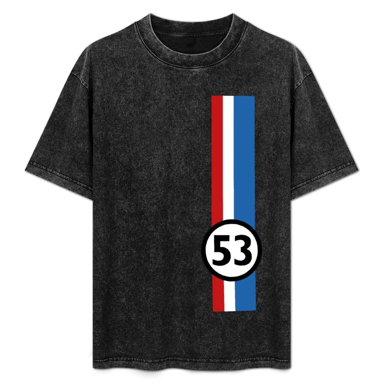 herbie 53 old car T-Shirt Fashion Print Casual Short Sleeve-AMAZON FACTORY