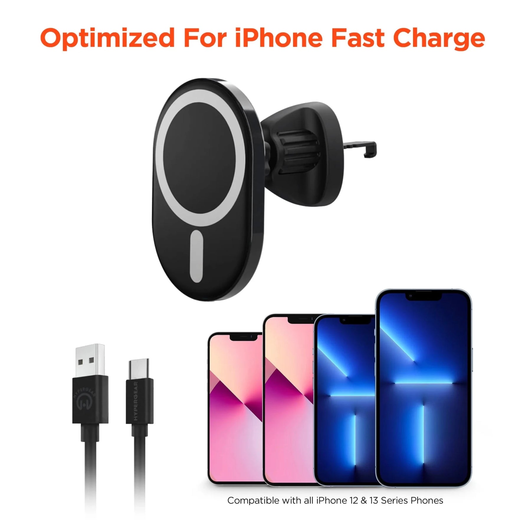 HyperGear MagVent Wireless Car Charging Mount for iPhone 13-AMAZON FACTORY