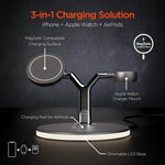 HyperGear MaxCharge 3-in-1 MagSafe Wireless Charging Stand for iPhone + Apple Watch + AirPods (15515-HYP)-AMAZON FACTORY