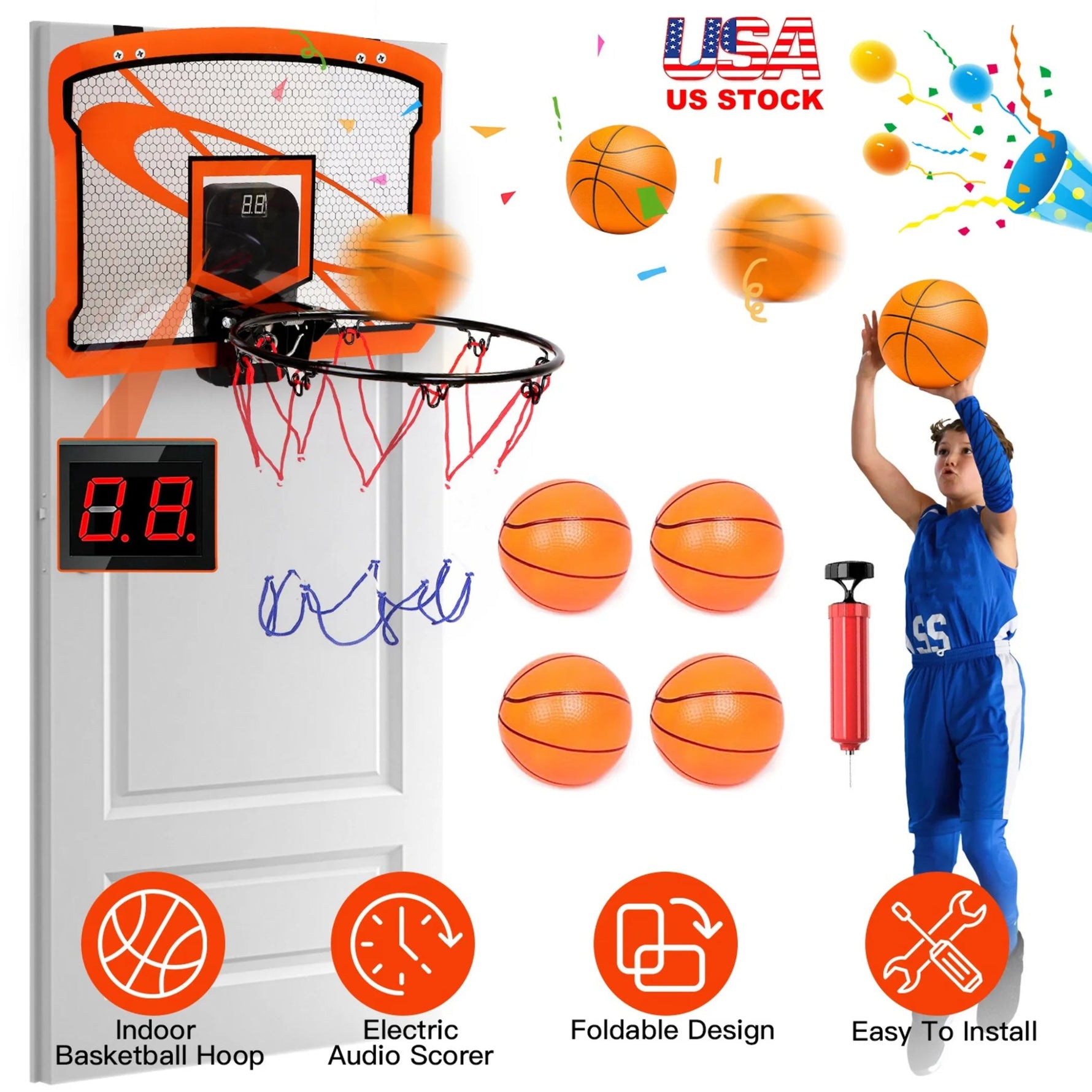 Indoor Mini Basketball Hoop Set - AMAZON FACTORY