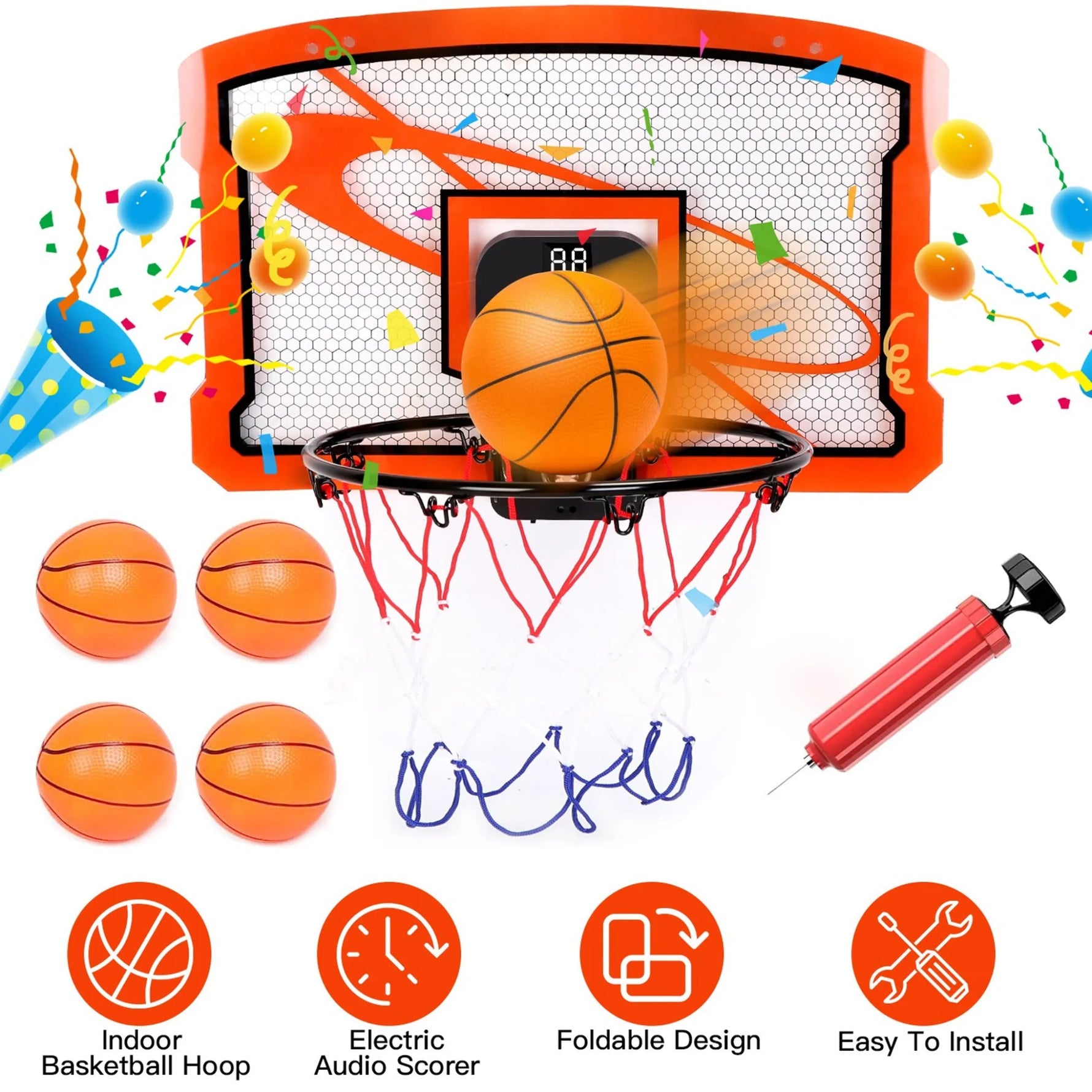Indoor Mini Basketball Hoop Set - AMAZON FACTORY