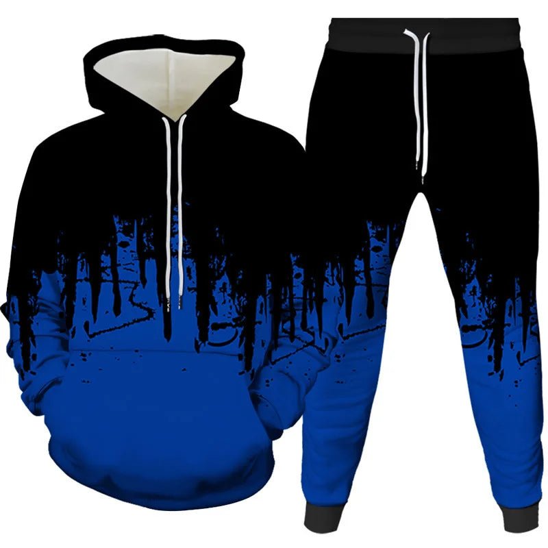 Ink Painting 3D Printed Hoodie Pant Sets Men's Fashion Casual Sweatshirts Sweatpants Two Piece Suits Man Tracksuit Clothing-AMAZON FACTORY