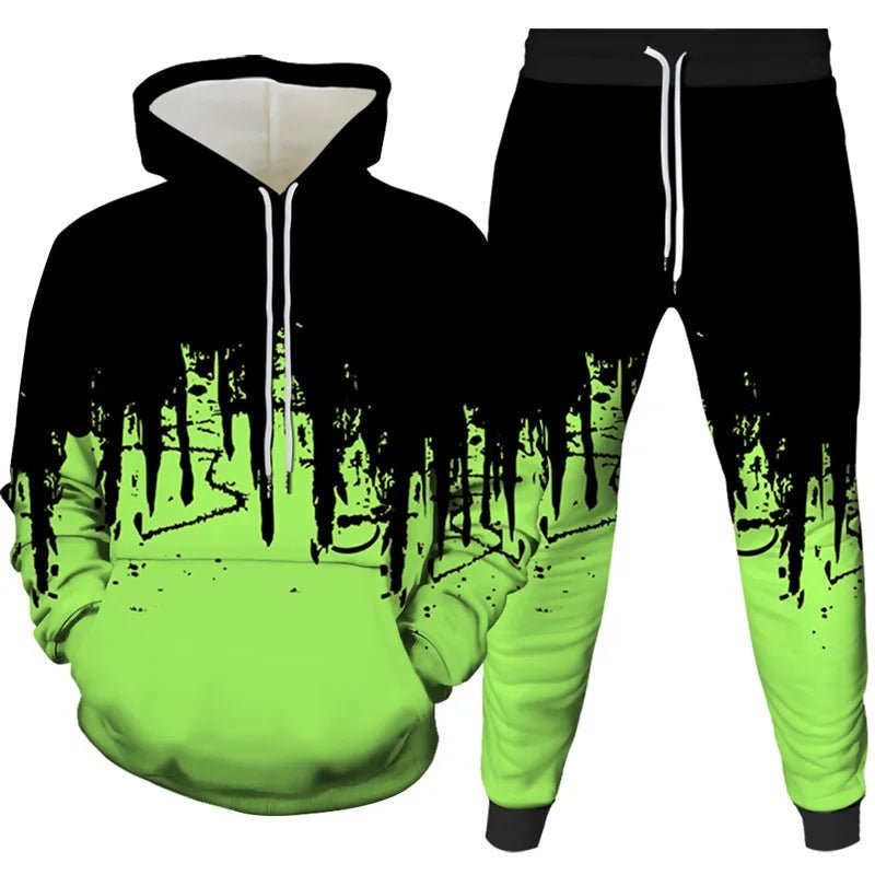 Ink Painting 3D Printed Hoodie Pant Sets Men's Fashion Casual Sweatshirts Sweatpants Two Piece Suits Man Tracksuit Clothing-AMAZON FACTORY