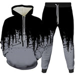 Ink Painting 3D Printed Hoodie Pant Sets Men's Fashion Casual Sweatshirts Sweatpants Two Piece Suits Man Tracksuit Clothing-AMAZON FACTORY